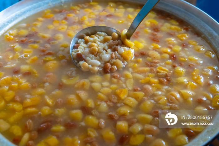 Homemade asure or Noah’s pudding. Traditional Turkish desserts