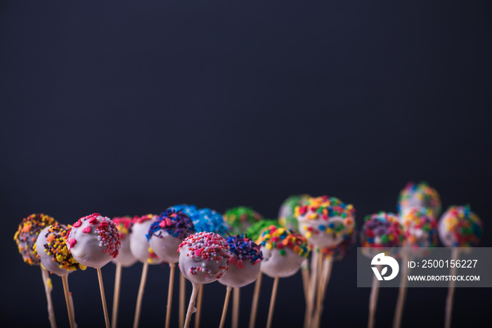 colored sweet cake pops candy