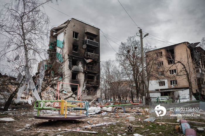 Destroyed house in Borodianka