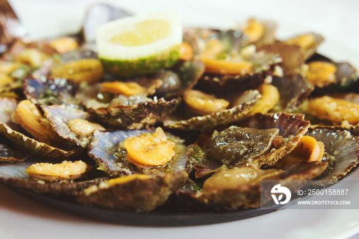 A Madeiran specialty, the limpets “Lapas” are cooked in a frying pan of their own. The taste increases when splashed with fresh lemon and butter.