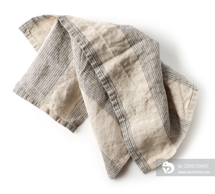 linen napkin on white background