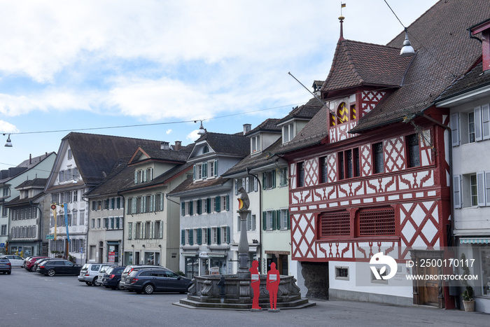 Medieval houses at Sempach on Switzerland