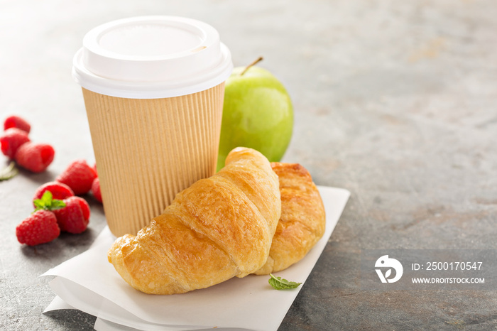 Coffee to go with croissants