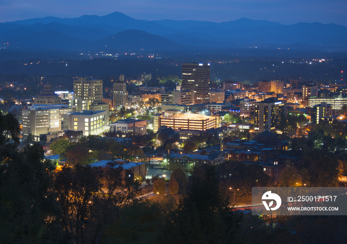 Asheville skyline at night