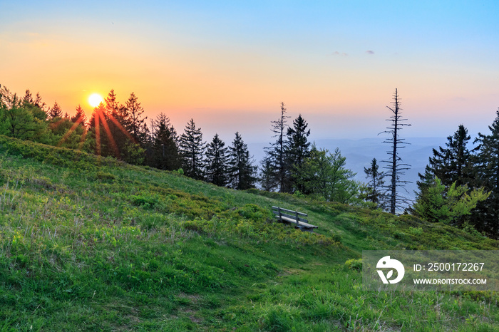 Sonnenuntergang auf dem Kandel, höchster Gipfel im mittleren Schwarzwald