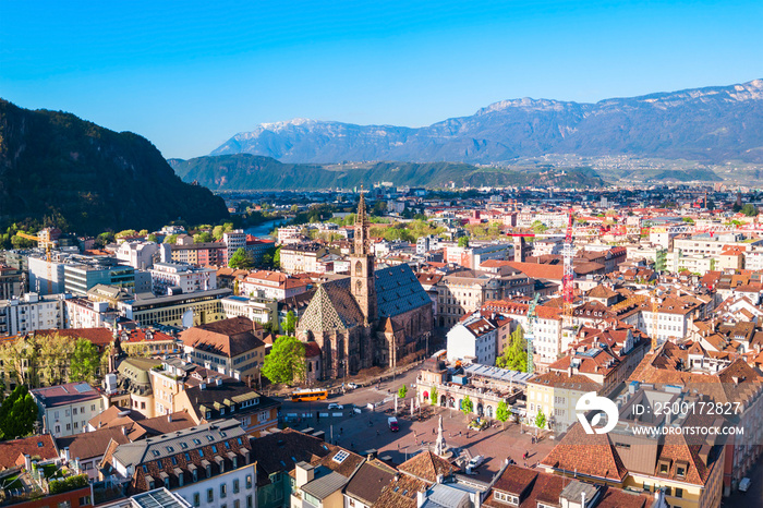 Bolzano aerial panoramic view, Italy