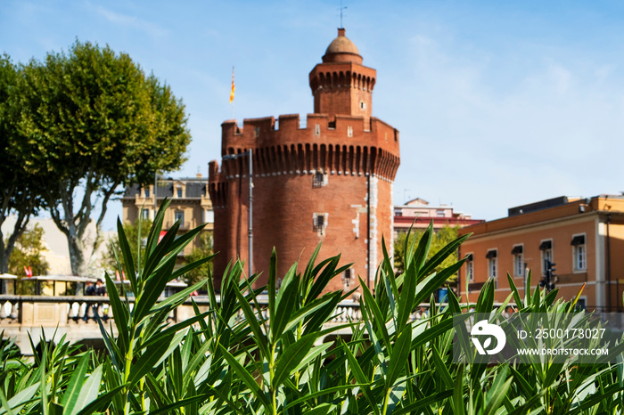 Le Castillet fortress in Perpignan, France