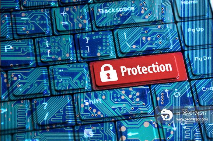 Network protection concept against ransomware or malware virus attack