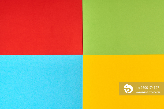 Red, green, blue, yellow paper colours. Corporation logo concept.