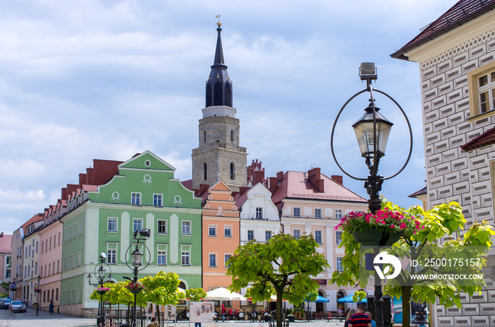 Town square of Boleslawiec, Poland