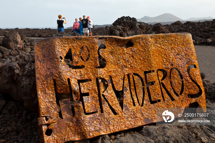 Paisaje volcánico Los Hervideros. Isla  Lanzarote. Provincia Las Palmas. Islas Canarias. España