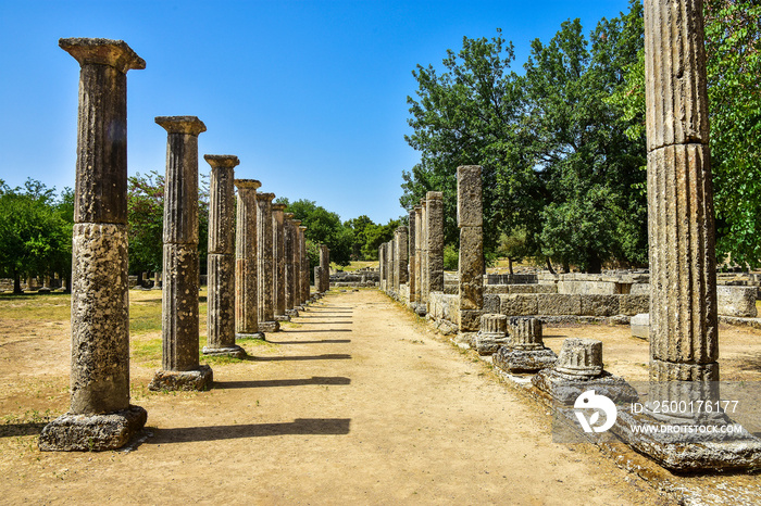 Ruins in Olympia, Peloponnese Peninsula, Greece