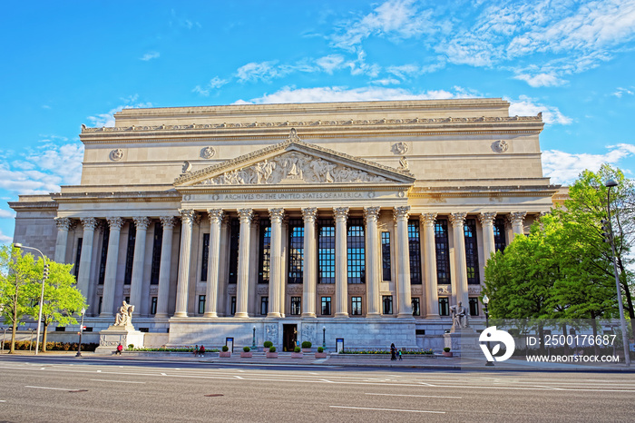 View at a National Archives Building in Washington DC, United States