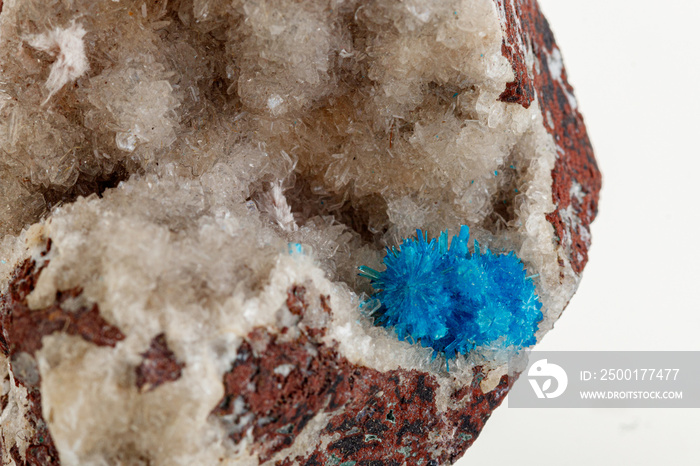 macro stone mineral Pentagonite on a white background