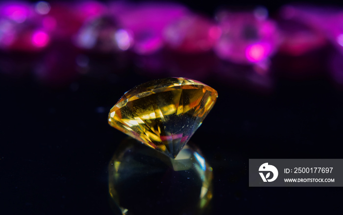 Yellow sapphire with luster for jewelry making.