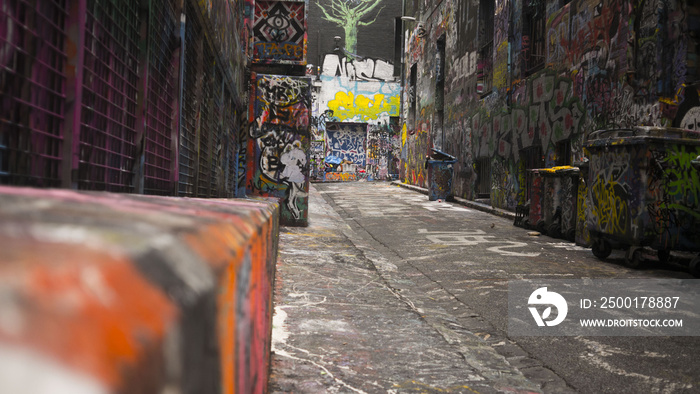 Graffiti art alley way