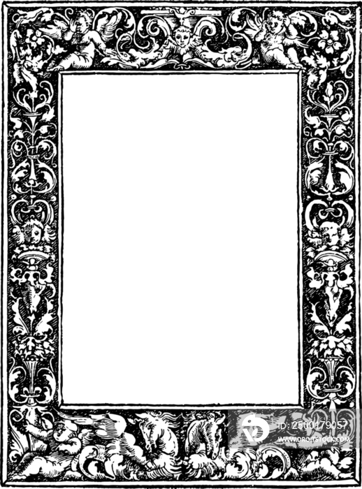 ornate vintage frame with a transparent background