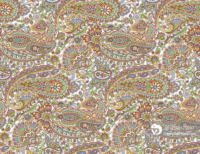 Seamless silky paisley pattern design