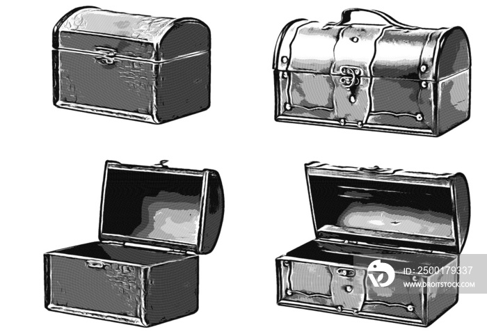 set of suitcases isolated, PNG TRANSPARENT