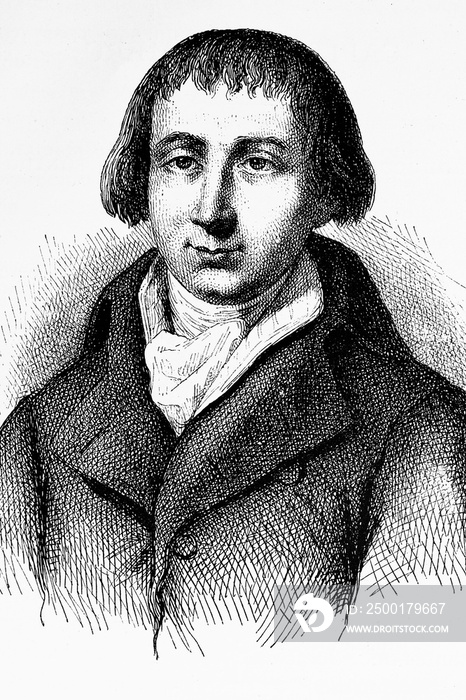 Ernst Chladni. German physicist and musician. 1756-1827. Antique illustration. 1883.