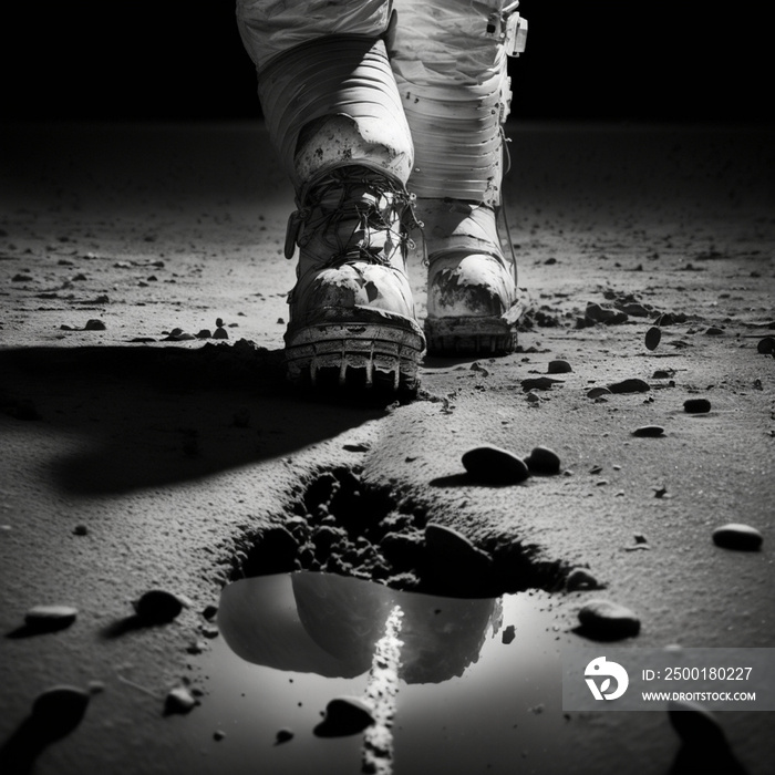 astronaut walking on the moon