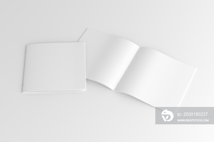 Square Magazine Brochure Blank White Mockup