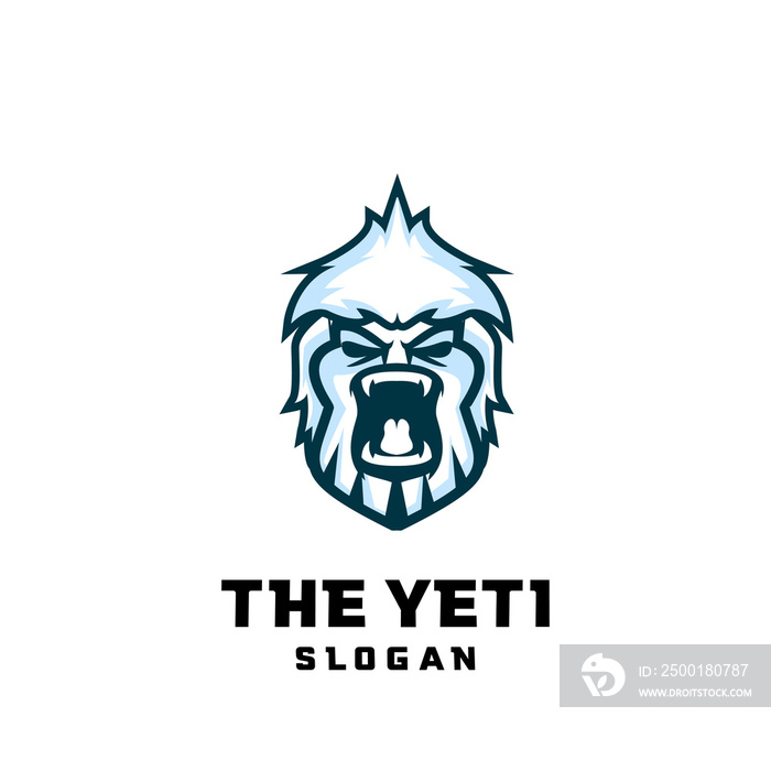 the yeti bigfoot iceman logo vector  icon illustration suitable for esport, outdoor, game logo design