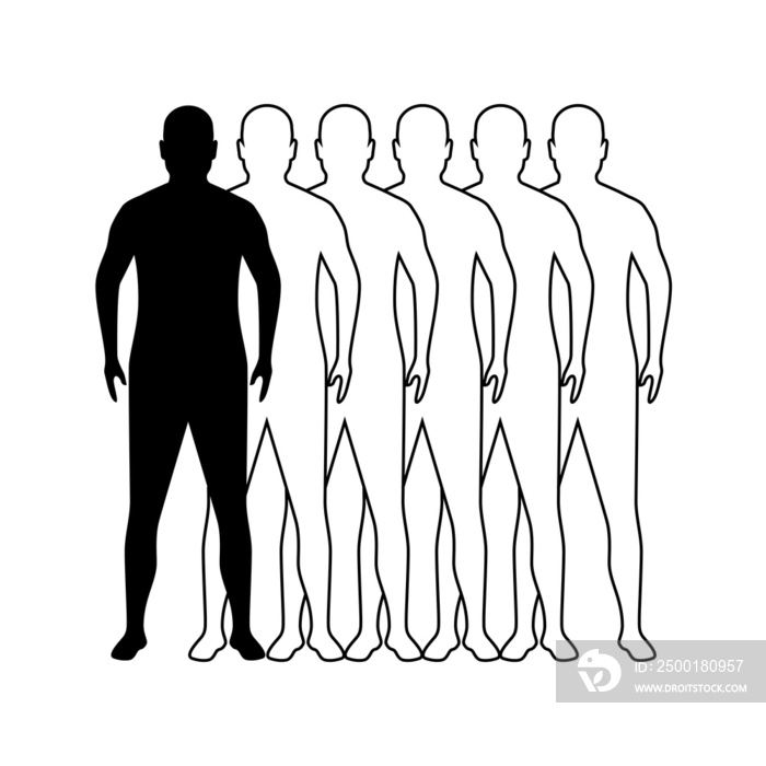 silhouette human body with cloning