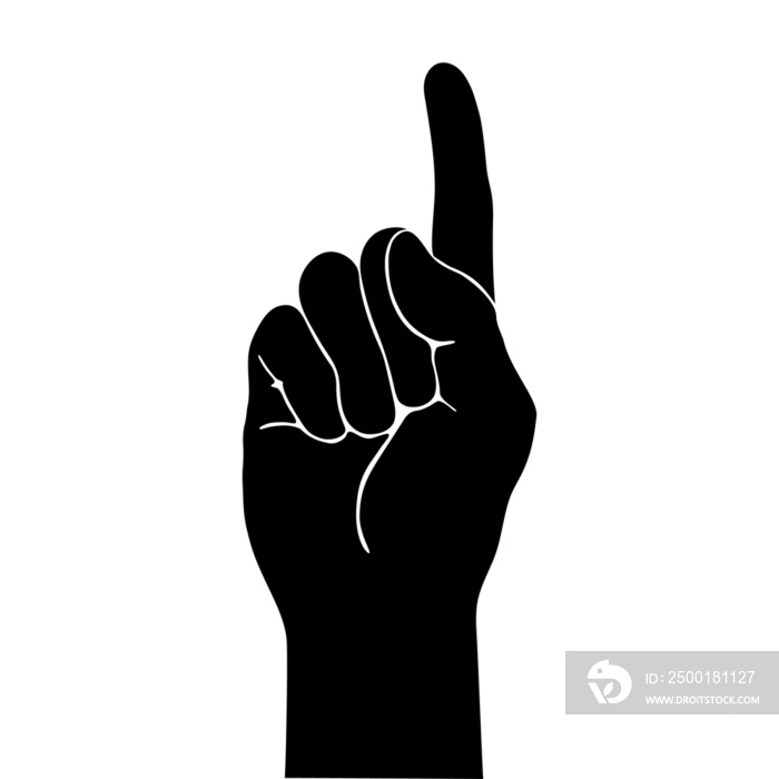 Hand gestures. black hand gesture like a silhouette or shadow of hands. human body movement illustrations in black.