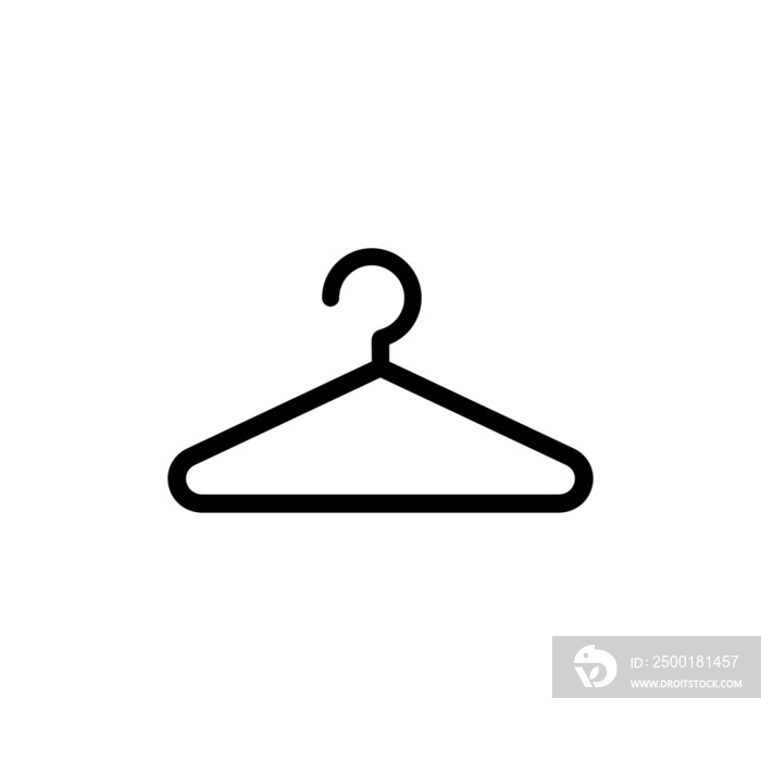 Hanger vector icon isolated on white.