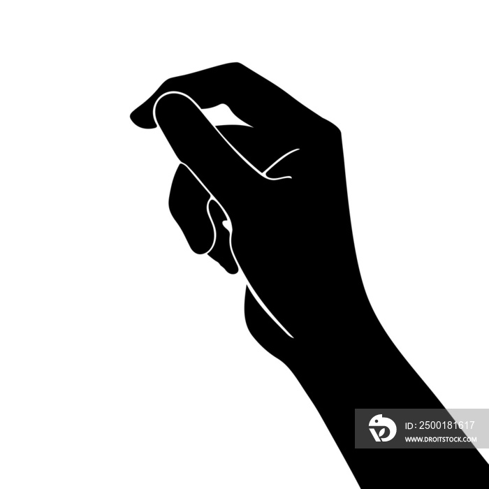 Hand gestures. black hand gesture like a silhouette or shadow of hands. human body movement illustrations in black.