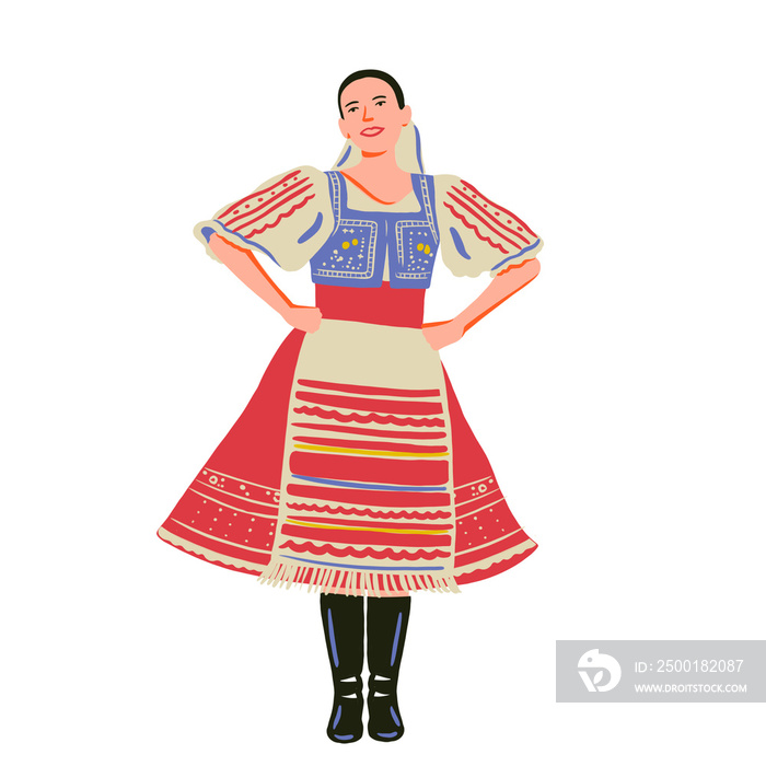 slovak female folk dancer