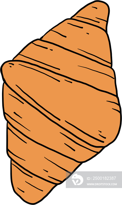 doodle freehand sketch drawing of croissant bread.