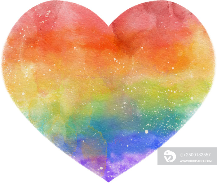 Rainbow Heart Watercolor Illustration