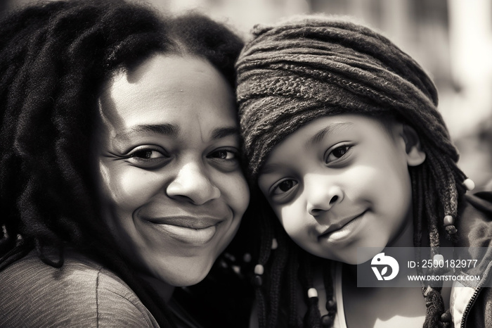 retrato de mãe e filha juntas felizes