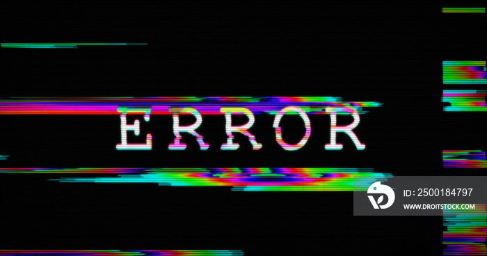 Modern glitch transition with error and no signal text