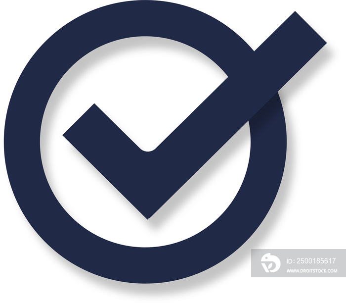 Black check mark icon with circle, tick box, check list circle frame, PNG checkbox symbol sign.