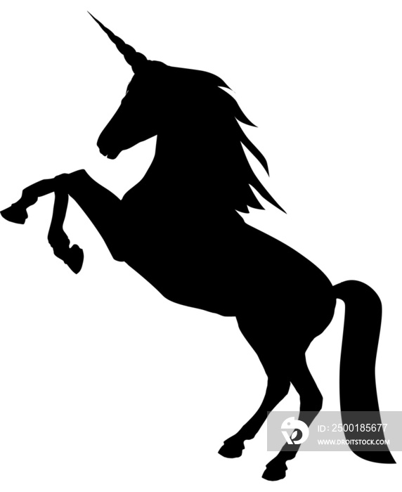 silhouette of unicorn isolated