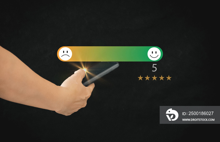 customer services best excellent business rating experience. Satisfaction survey concept. 5 Star Satisfaction.
