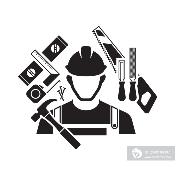 Carpenter icon isolated illustration.