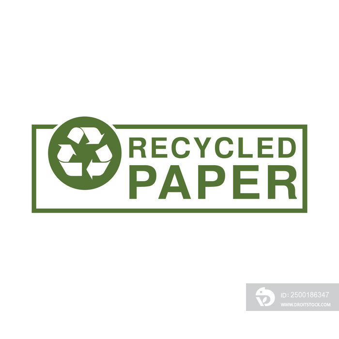 Recycled paper symbol icon illustration