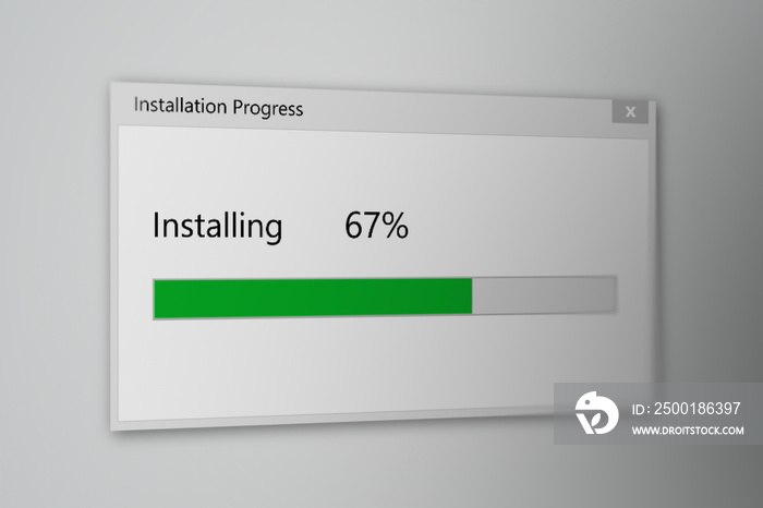 Install Program Process Animation on Gray Background