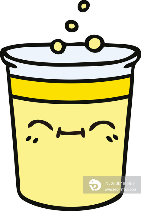 quirky hand drawn cartoon cup of lemonade