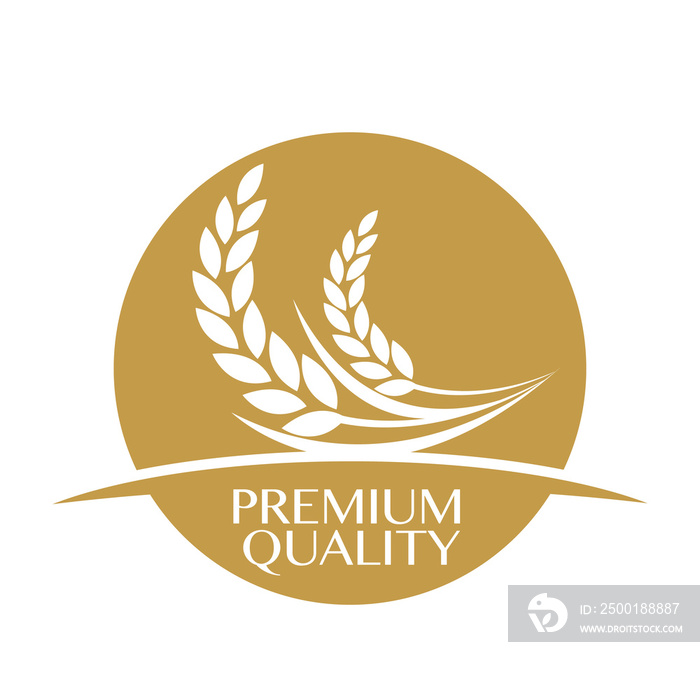 paddy rice premium organic natural product banner logo vector design