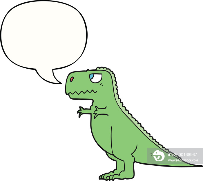 cartoon dinosaur and speech bubble