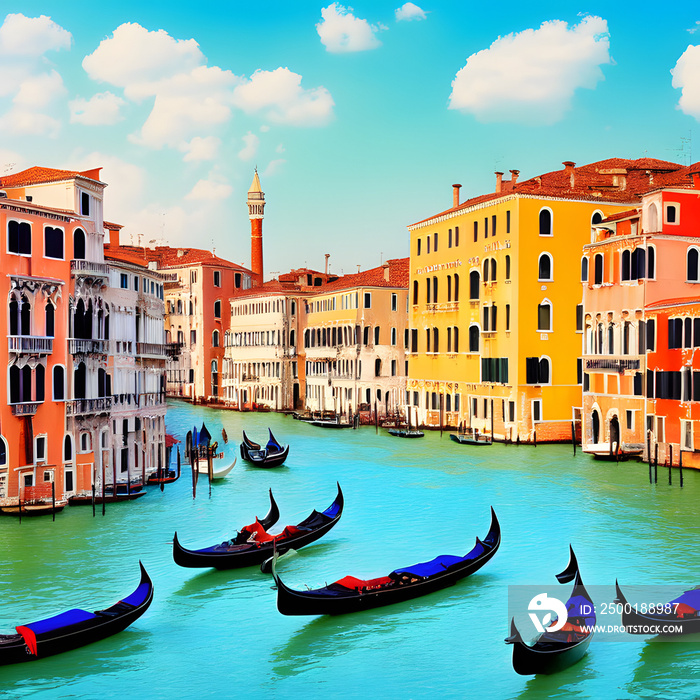 Natural environment Venice Italy pop art style