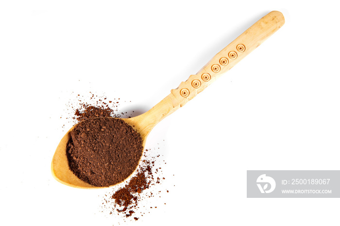 Chaga Mushroom Powder on a wooden Spoon - Natural Minerals