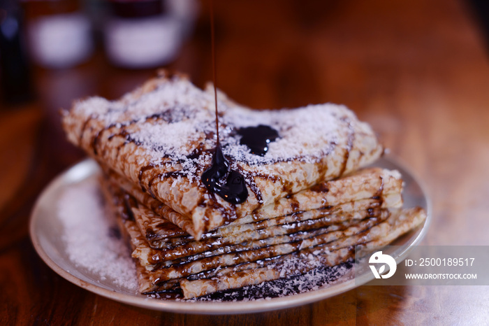 crêpe au chocolat pour la chandeleur