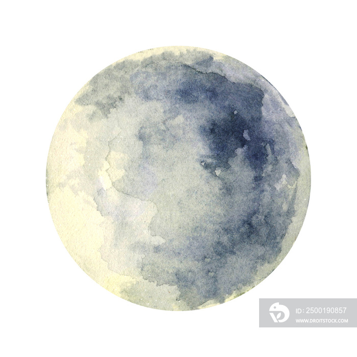 Full Moon. Watercolor .