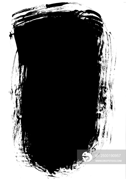 Black smear of paint. Brushed black abstraction. Paint splatter isolated.